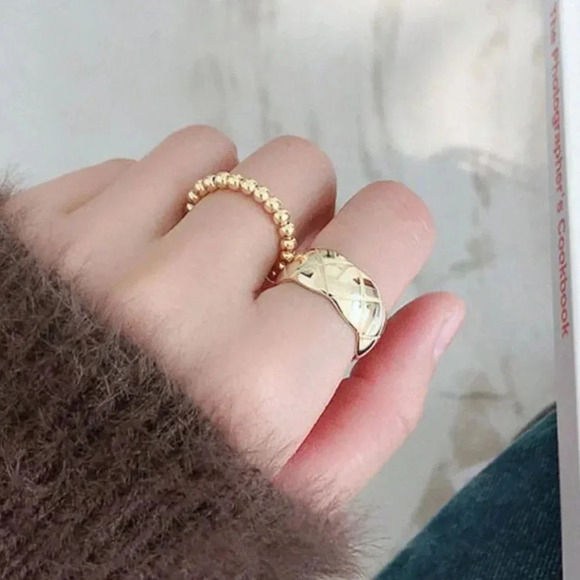 Minimalist 925 Sterling Silver Criss Cross Textured Crush Ring - Picture 2 of 3